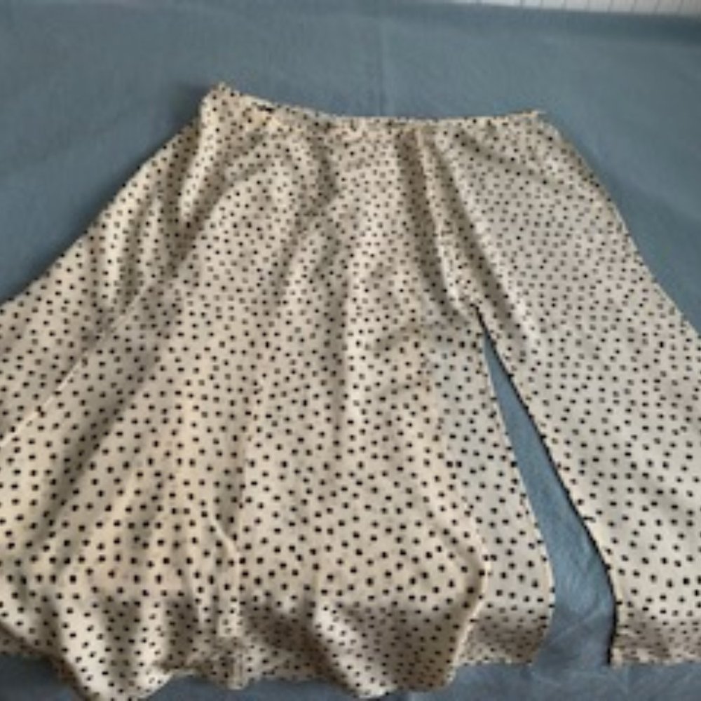 Lolita Lempicka silk polka dot wrap skirt w/ slit